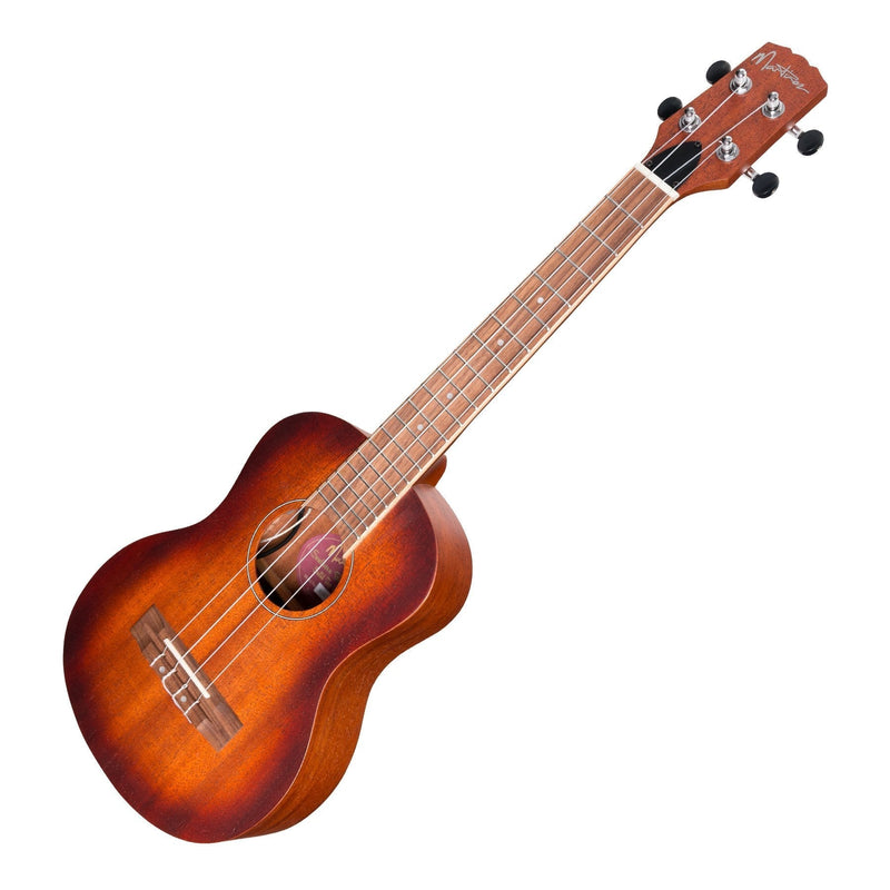 MSBT-6-NST-Martinez 'Southern Belle 6 Series' Mahogany Solid Top Electric Tenor Ukulele with Hard Case (Sunburst)-Living Music