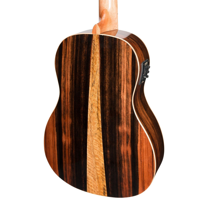 -Martinez 'Southern Belle 7 Series' Spruce Solid Top Electric Baritone Ukulele with Hard Case (Natural Gloss)-Living Music