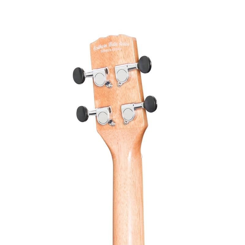 -Martinez 'Southern Belle 7 Series' Spruce Solid Top Electric Baritone Ukulele with Hard Case (Natural Gloss)-Living Music