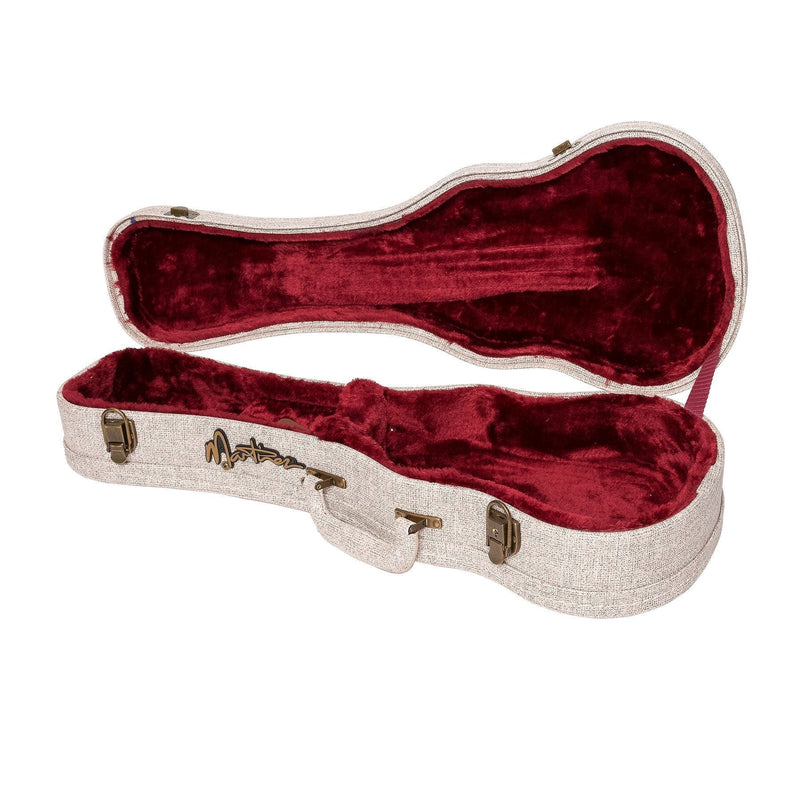 -Martinez 'Southern Belle 7 Series' Spruce Solid Top Electric Concert Ukulele with Hard Case (Natural Gloss)-Living Music