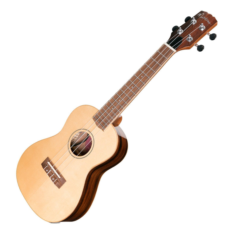 -Martinez 'Southern Belle 7 Series' Spruce Solid Top Electric Concert Ukulele with Hard Case (Natural Gloss)-Living Music