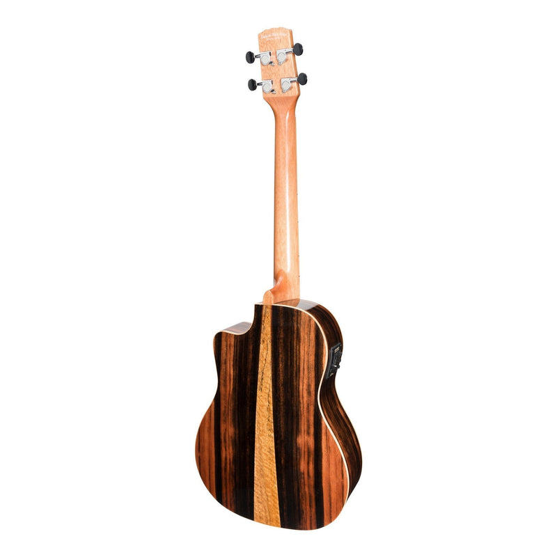 -Martinez 'Southern Belle 7 Series' Spruce Solid Top Electric Cutaway Baritone Ukulele with Hard Case (Natural Gloss)-Living Music