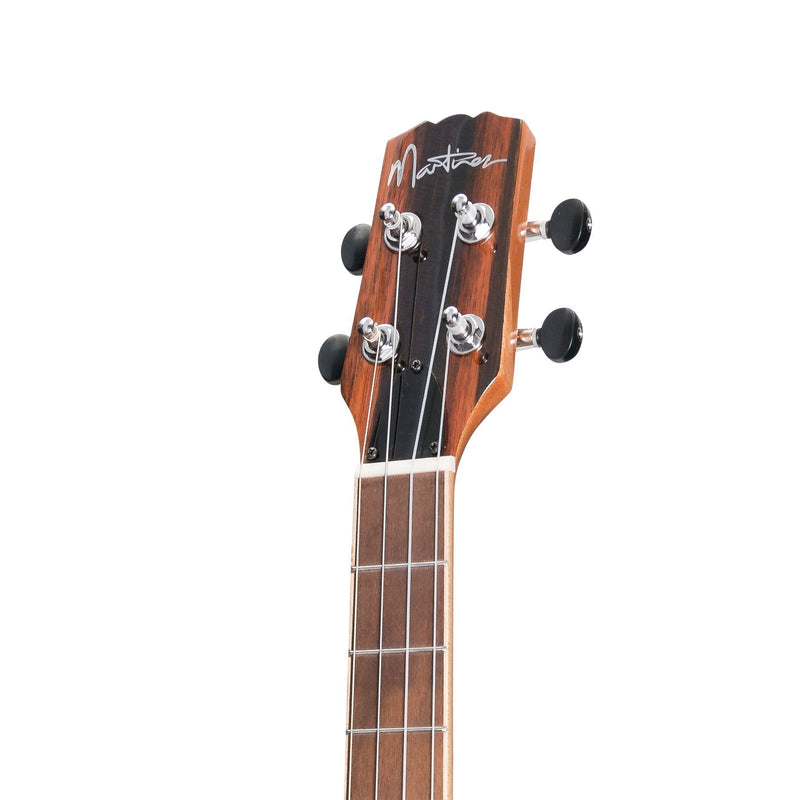 -Martinez 'Southern Belle 7 Series' Spruce Solid Top Electric Cutaway Baritone Ukulele with Hard Case (Natural Gloss)-Living Music