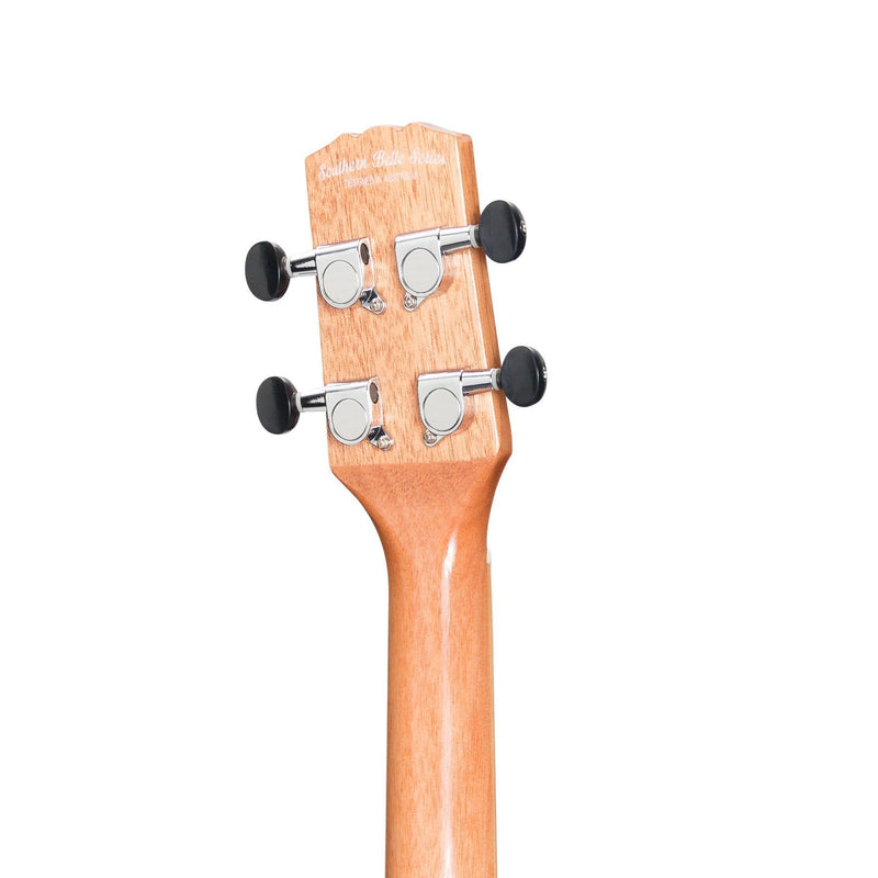 -Martinez 'Southern Belle 7 Series' Spruce Solid Top Electric Cutaway Baritone Ukulele with Hard Case (Natural Gloss)-Living Music