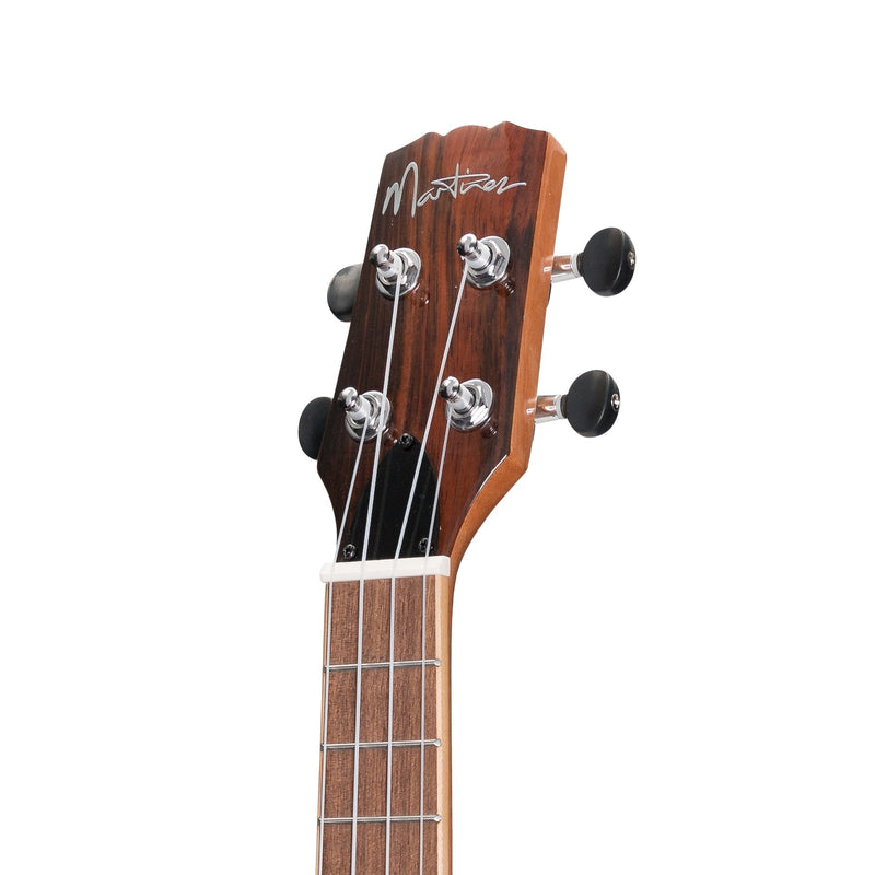 -Martinez 'Southern Belle 7 Series' Spruce Solid Top Electric Cutaway Concert Ukulele with Hard Case (Natural Gloss)-Living Music