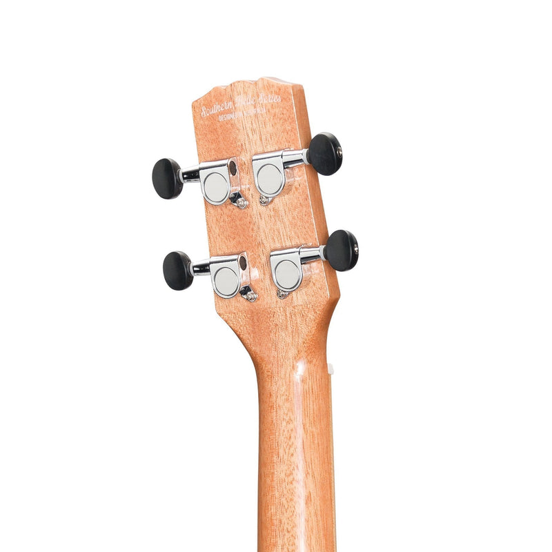 -Martinez 'Southern Belle 7 Series' Spruce Solid Top Electric Cutaway Concert Ukulele with Hard Case (Natural Gloss)-Living Music