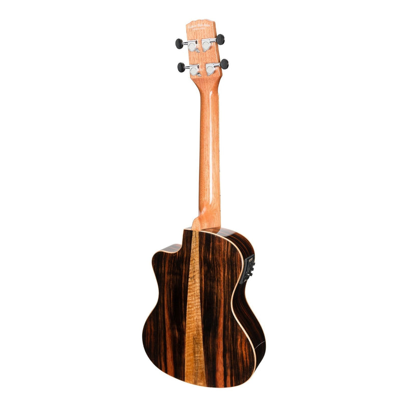 -Martinez 'Southern Belle 7 Series' Spruce Solid Top Electric Cutaway Tenor Ukulele with Hard Case (Natural Gloss)-Living Music