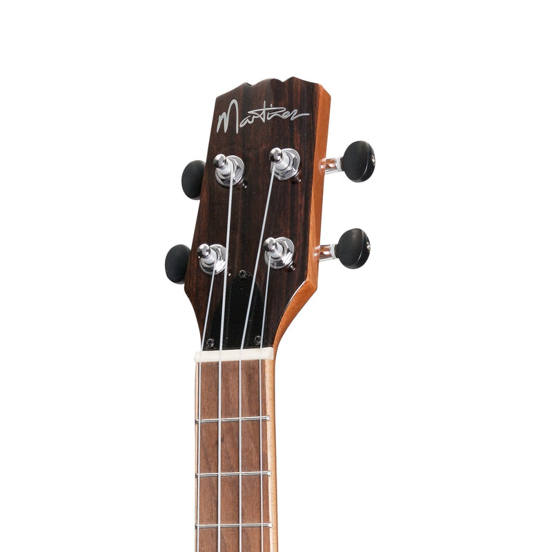 -Martinez 'Southern Belle 7 Series' Spruce Solid Top Electric Cutaway Tenor Ukulele with Hard Case (Natural Gloss)-Living Music