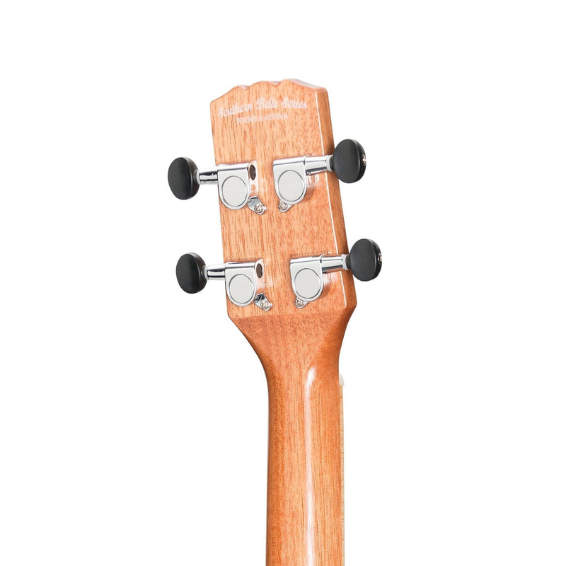 -Martinez 'Southern Belle 7 Series' Spruce Solid Top Electric Cutaway Tenor Ukulele with Hard Case (Natural Gloss)-Living Music