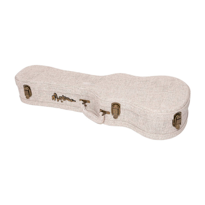 -Martinez 'Southern Belle 7 Series' Spruce Solid Top Electric Tenor Ukulele with Hard Case (Natural Gloss)-Living Music