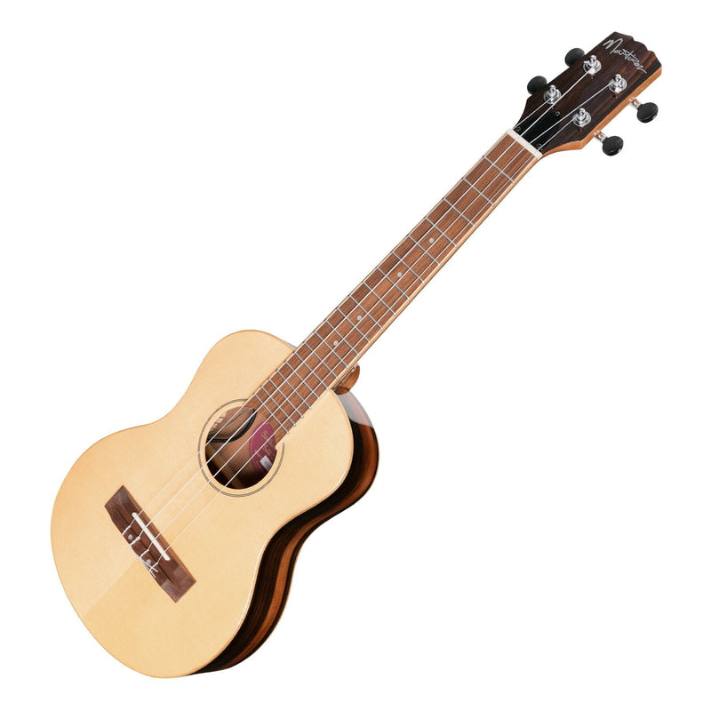 -Martinez 'Southern Belle 7 Series' Spruce Solid Top Electric Tenor Ukulele with Hard Case (Natural Gloss)-Living Music