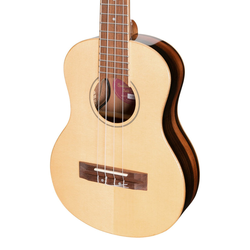 -Martinez 'Southern Belle 7 Series' Spruce Solid Top Electric Tenor Ukulele with Hard Case (Natural Gloss)-Living Music