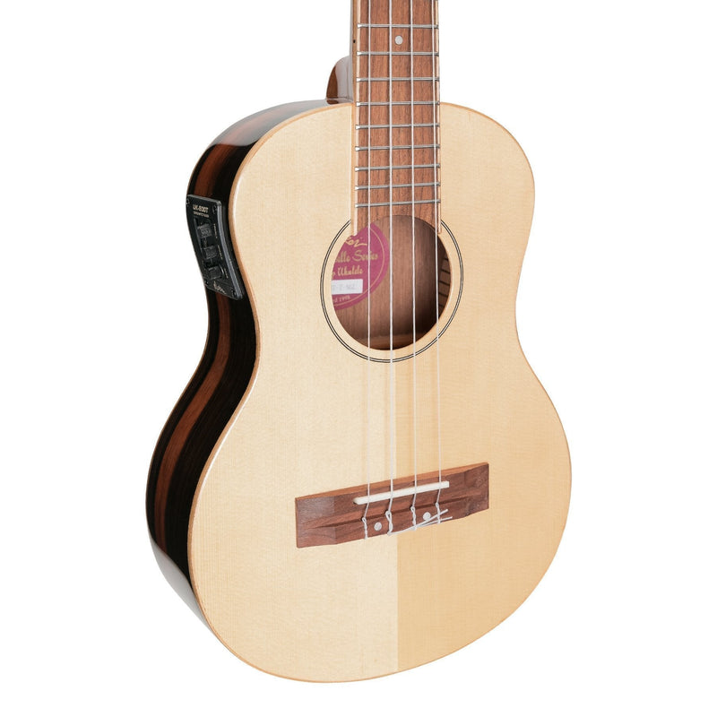 -Martinez 'Southern Belle 7 Series' Spruce Solid Top Electric Tenor Ukulele with Hard Case (Natural Gloss)-Living Music