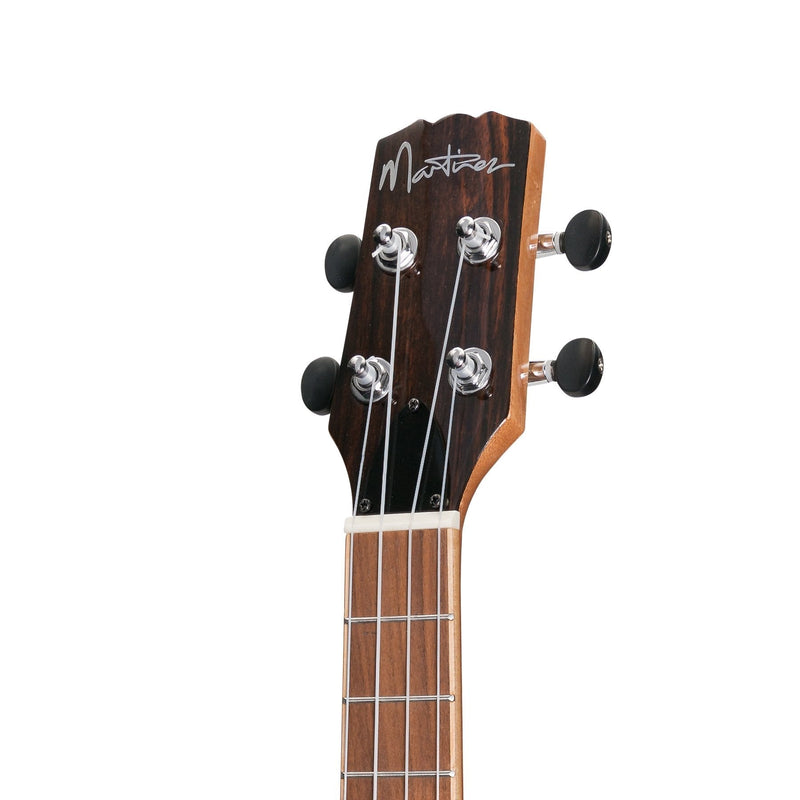 -Martinez 'Southern Belle 7 Series' Spruce Solid Top Electric Tenor Ukulele with Hard Case (Natural Gloss)-Living Music
