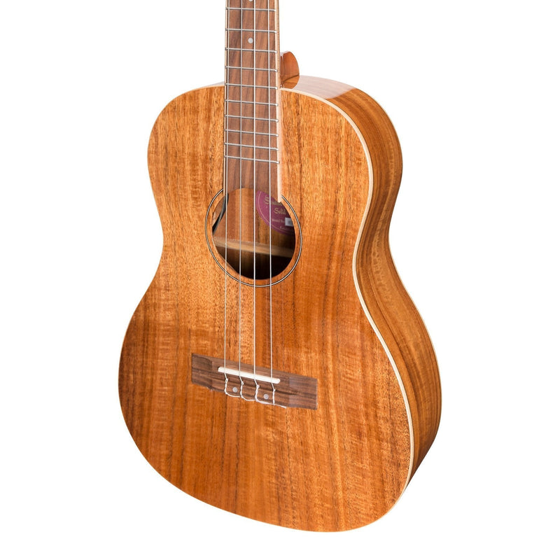 MSBB-8-NGL-Martinez 'Southern Belle 8 Series' Koa Solid Top Electric Baritone Ukulele with Hard Case (Natural Gloss)-Living Music