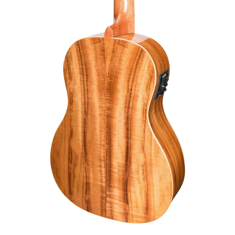 MSBB-8-NGL-Martinez 'Southern Belle 8 Series' Koa Solid Top Electric Baritone Ukulele with Hard Case (Natural Gloss)-Living Music