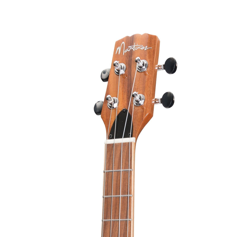 -Martinez 'Southern Belle 8 Series' Koa Solid Top Electric Baritone Ukulele with Hard Case (Natural Gloss)-Living Music