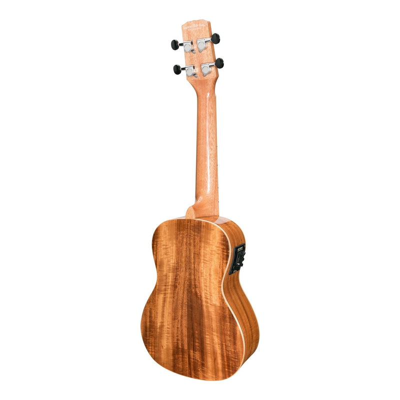 -Martinez 'Southern Belle 8 Series' Koa Solid Top Electric Concert Ukulele with Hard Case (Natural Gloss)-Living Music