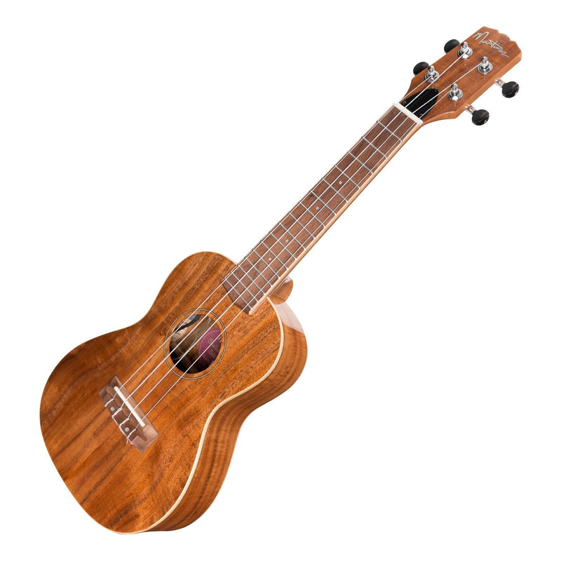 MSBC-8-NGL-Martinez 'Southern Belle 8 Series' Koa Solid Top Electric Concert Ukulele with Hard Case (Natural Gloss)-Living Music