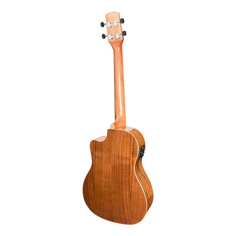 -Martinez 'Southern Belle 8 Series' Koa Solid Top Electric Cutaway Baritone Ukulele with Hard Case (Natural Gloss)-Living Music