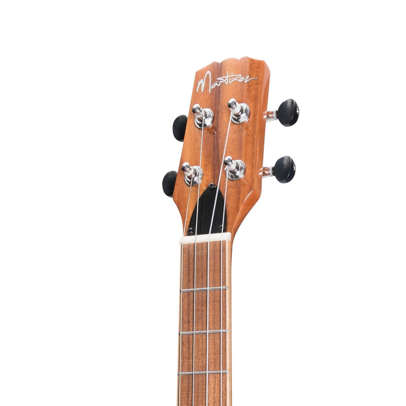 -Martinez 'Southern Belle 8 Series' Koa Solid Top Electric Cutaway Baritone Ukulele with Hard Case (Natural Gloss)-Living Music