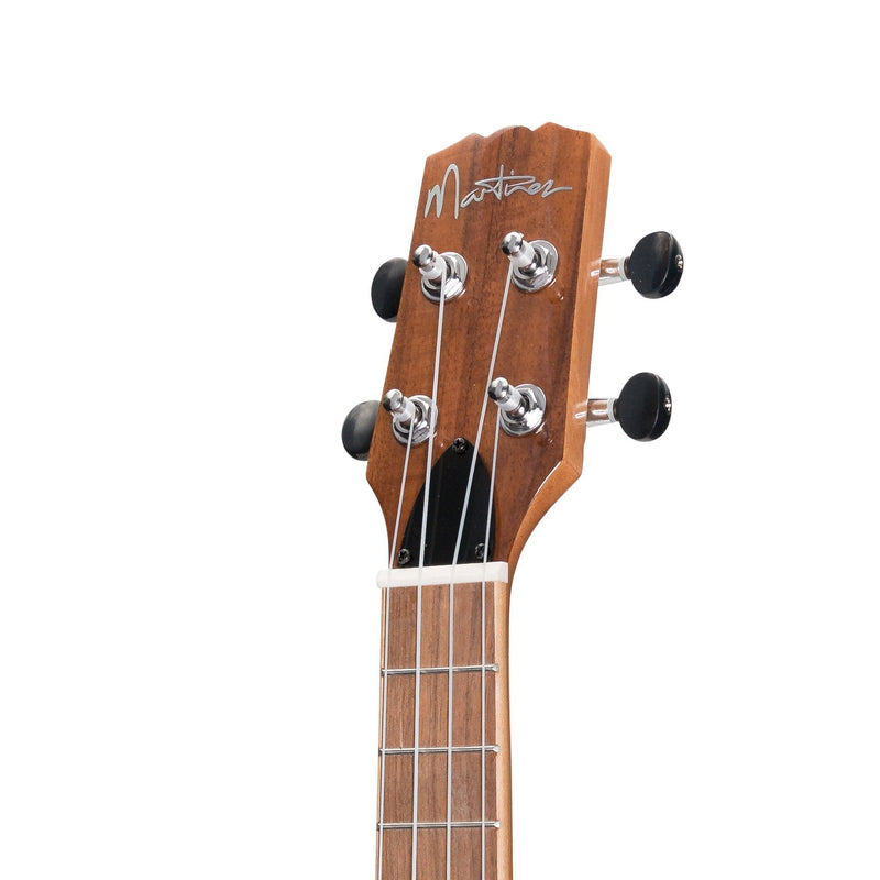 -Martinez 'Southern Belle 8 Series' Koa Solid Top Electric Cutaway Concert Ukulele with Hard Case (Natural Gloss)-Living Music