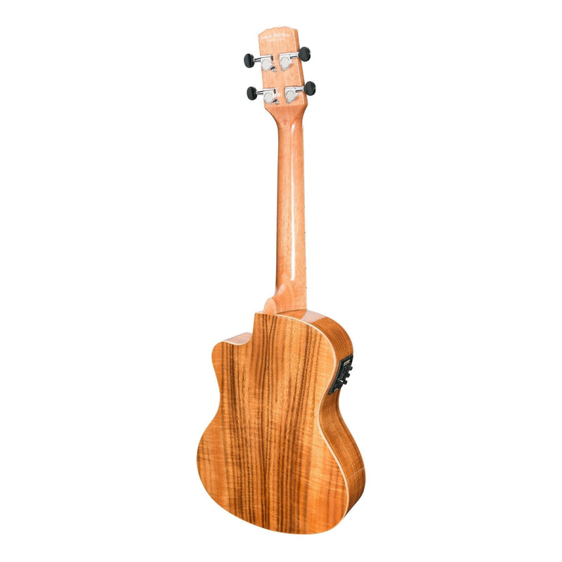 -Martinez 'Southern Belle 8 Series' Koa Solid Top Electric Cutaway Tenor Ukulele with Hard Case (Natural Gloss)-Living Music