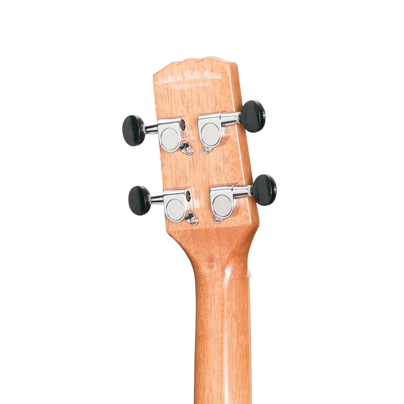 -Martinez 'Southern Belle 8 Series' Koa Solid Top Electric Cutaway Tenor Ukulele with Hard Case (Natural Gloss)-Living Music