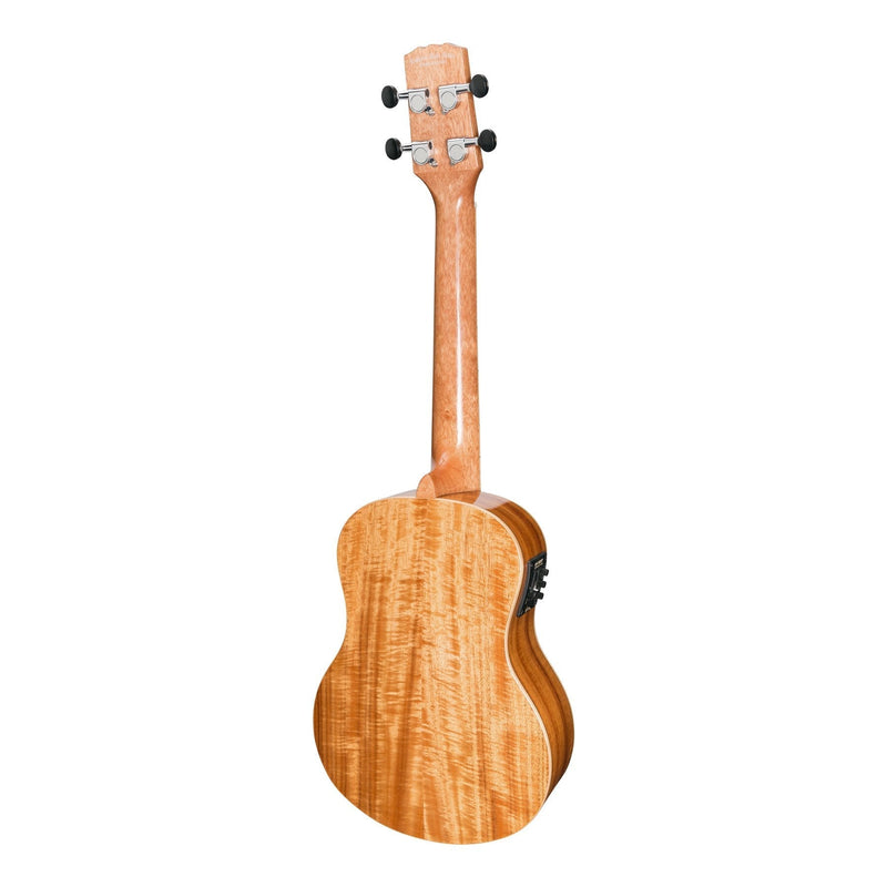 -Martinez 'Southern Belle 8 Series' Koa Solid Top Electric Tenor Ukulele with Hard Case (Natural Gloss)-Living Music