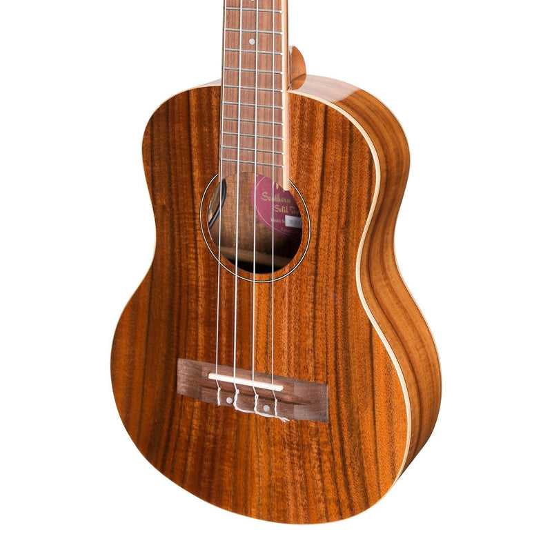 MSBT-8-NGL-Martinez 'Southern Belle 8 Series' Koa Solid Top Electric Tenor Ukulele with Hard Case (Natural Gloss)-Living Music