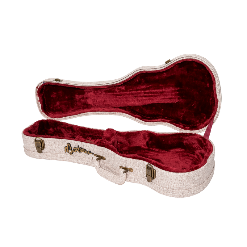 -Martinez 'Southern Belle' Deluxe Shaped Concert Ukulele Hard Case (Paisley Brown)-Living Music