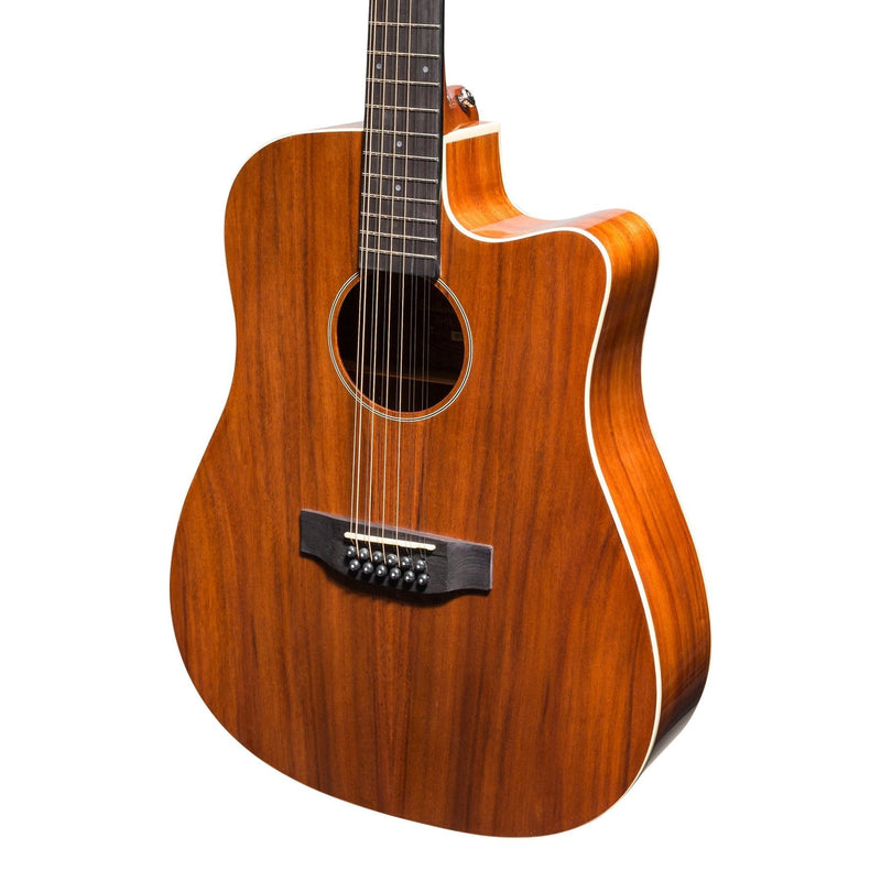 MPC-812C-NGL-Martinez 'Southern Star Series' Koa Solid Top 12-String Acoustic-Electric Dreadnought Cutaway Guitar (Natural Gloss)-Living Music