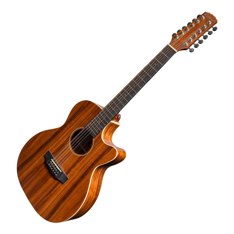 MFPC-812C-NGL-Martinez 'Southern Star Series' Koa Solid Top 12-String Acoustic-Electric Small Body Cutaway Guitar (Natural Gloss)-Living Music