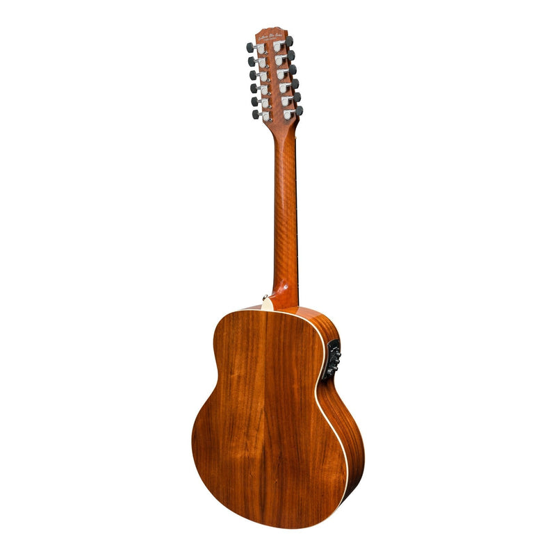 MTT-812-NGL-Martinez 'Southern Star Series' Koa Solid Top 12-String Acoustic-Electric TS-Mini Guitar (Natural Gloss)-Living Music