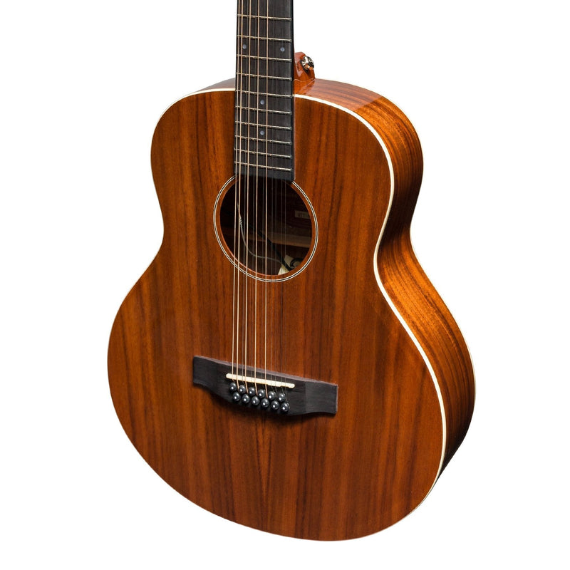 MTT-812-NGL-Martinez 'Southern Star Series' Koa Solid Top 12-String Acoustic-Electric TS-Mini Guitar (Natural Gloss)-Living Music