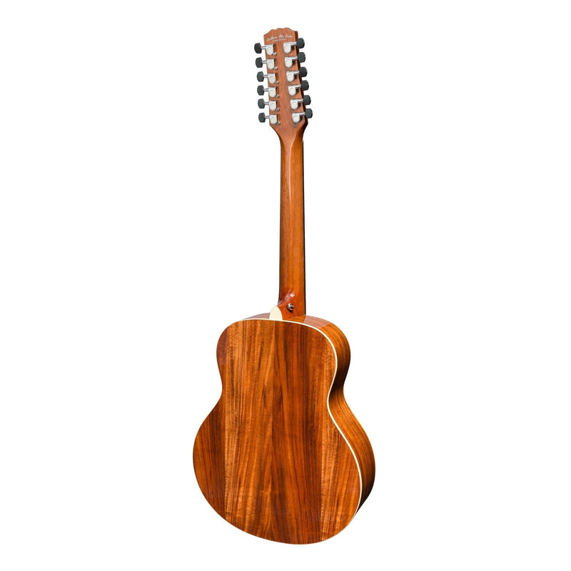 MTT-812L-NGL-Martinez 'Southern Star Series' Koa Solid Top Left Handed 12-String Acoustic-Electric TS-Mini Guitar (Natural Gloss)-Living Music