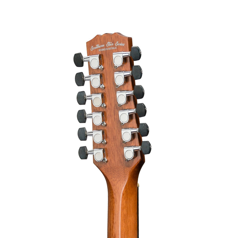 MTT-812L-NGL-Martinez 'Southern Star Series' Koa Solid Top Left Handed 12-String Acoustic-Electric TS-Mini Guitar (Natural Gloss)-Living Music