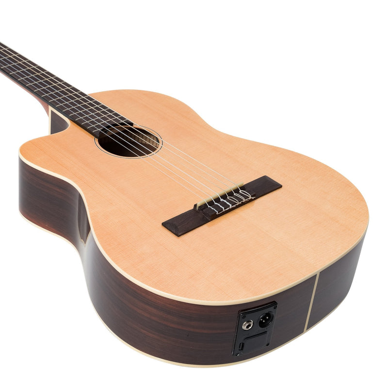 MCPC-7CL-NGL-Martinez 'Southern Star Series' Left Handed Spruce Solid Top Acoustic-Electric Classical Cutaway Guitar (Natural Gloss)-Living Music