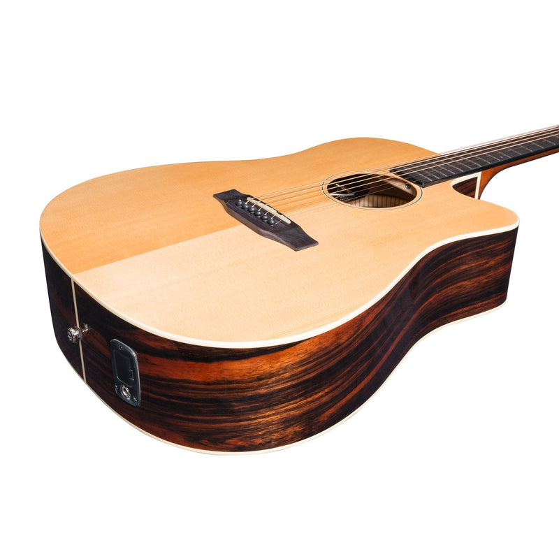 -Martinez 'Southern Star Series' Spruce Solid Top Acoustic-Electric Dreadnought Cutaway Guitar (Natural Gloss)-Living Music