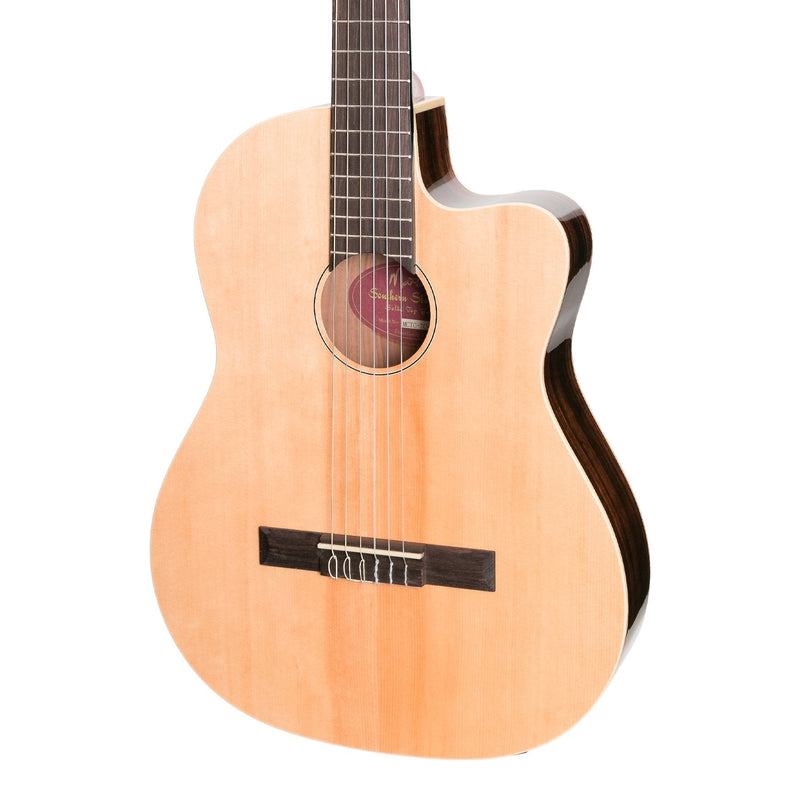 MCTC-7C-NGL-Martinez 'Southern Star Series' Spruce Solid Top Acoustic-Electric Thinline Classical Cutaway Guitar (Natural Gloss)-Living Music