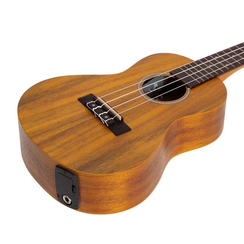 -Mojo 'A30 Series' All Acacia Electric Concert Ukulele with Built-in Tuner (Natural Satin)-Living Music
