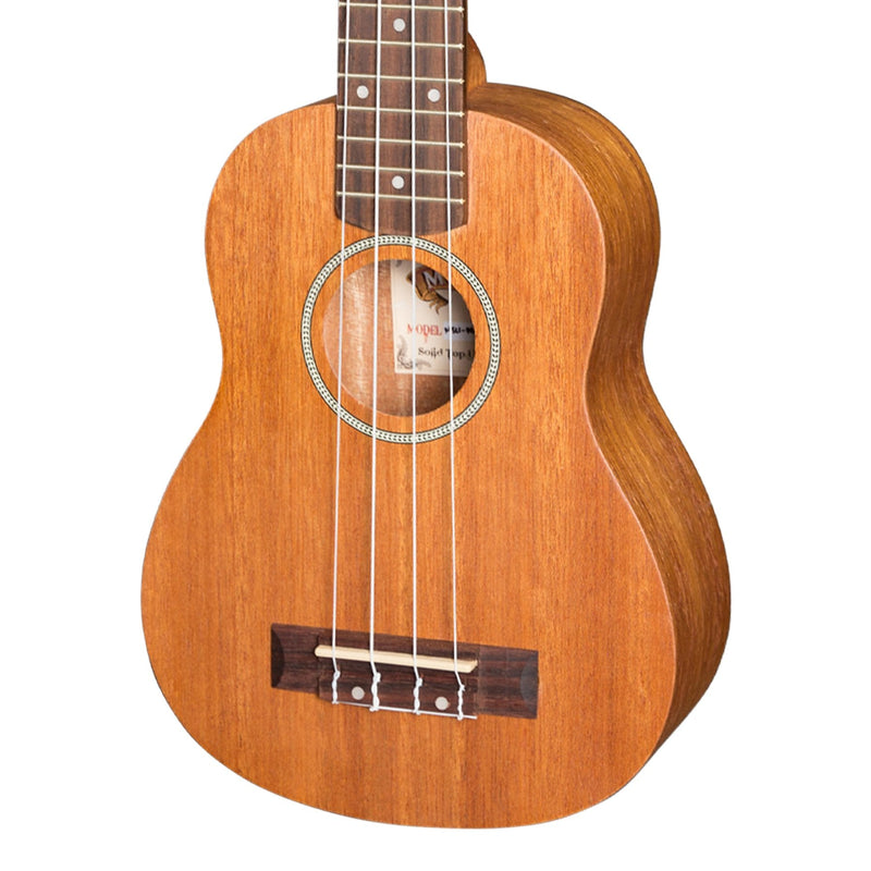 MSU-ME10P-NST-Mojo 'ME10 Series' All Meranti Electric Soprano Ukulele (Natural Satin)-Living Music