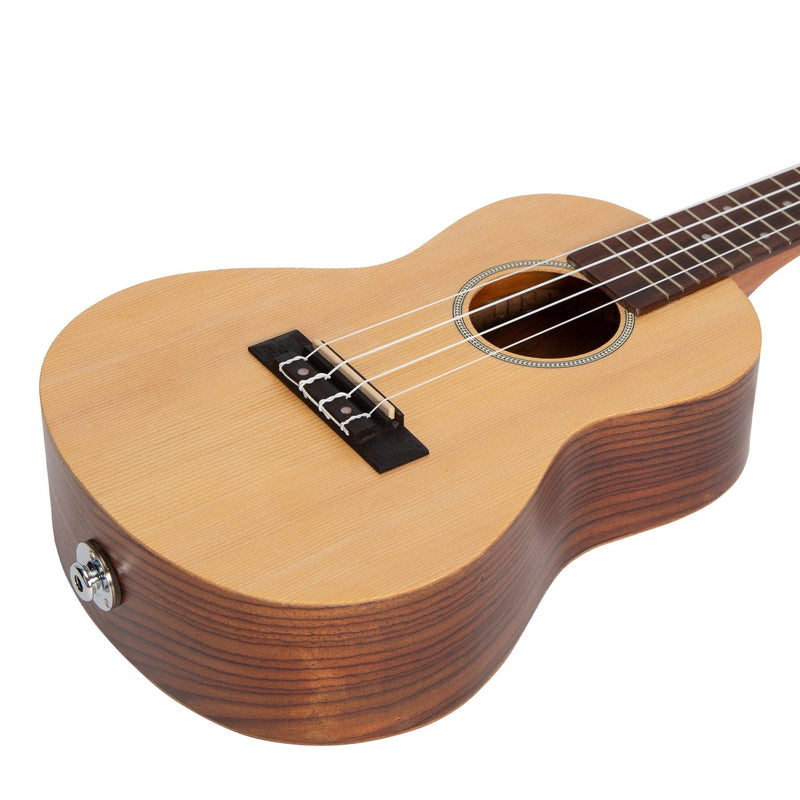 MCU-SZ40P-NST-Mojo 'SZ40 Series' Spruce Top and Rosewood Back & Sides Electric Concert Ukulele (Natural Satin)-Living Music