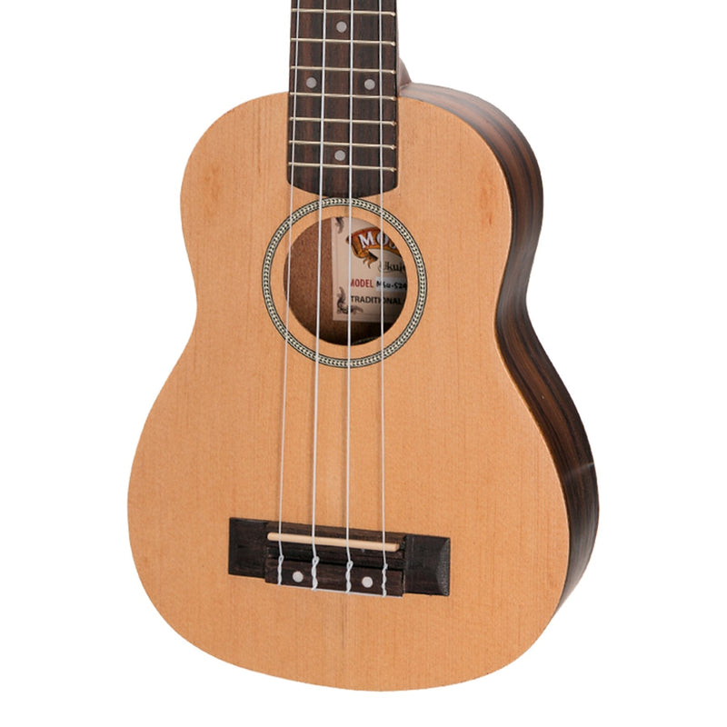 -Mojo 'SZ40 Series' Spruce Top and Rosewood Back & Sides Electric Soprano Ukulele (Natural Satin)-Living Music