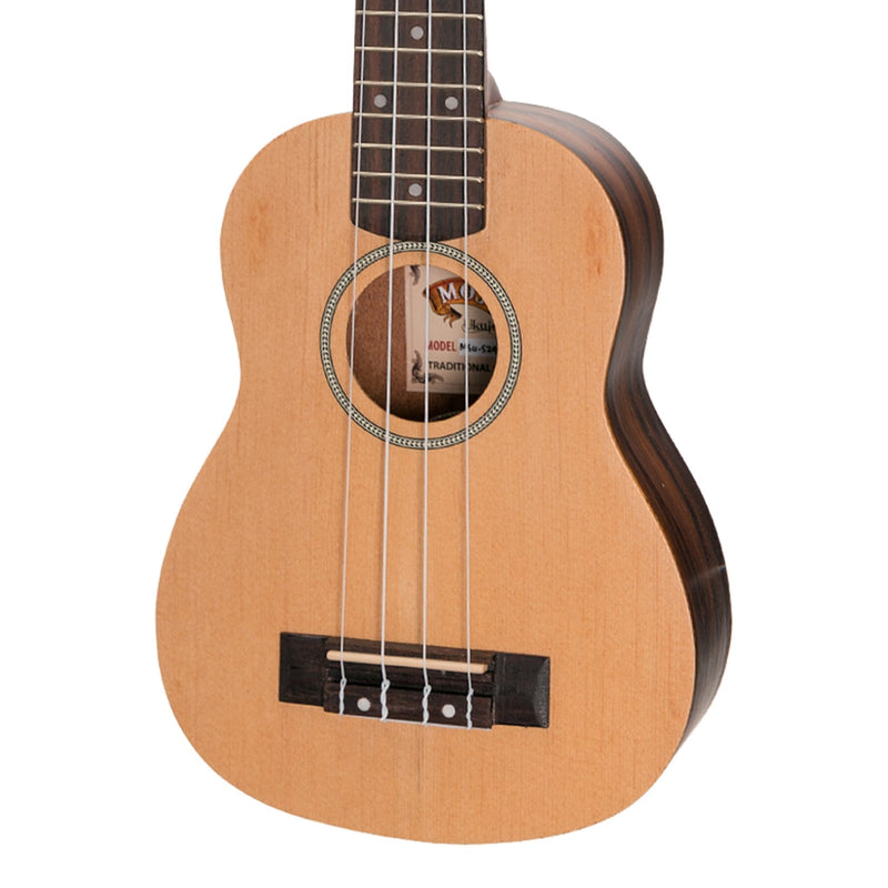 MSU-SZ40P-NST-Mojo 'SZ40 Series' Spruce Top and Rosewood Back & Sides Electric Soprano Ukulele (Natural Satin)-Living Music