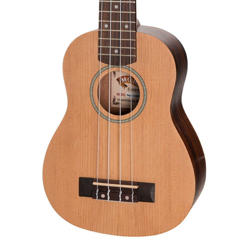 MSU-SZ40-NST-Mojo 'SZ40 Series' Spruce Top and Rosewood Back & Sides Soprano Ukulele (Natural Satin)-Living Music