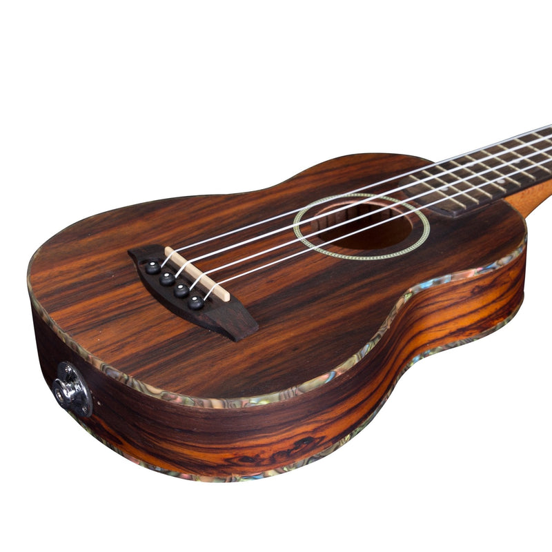 -Mojo 'T5 Series' All Rosewood Thinline Electric Soprano Ukulele (Natural Satin)-Living Music