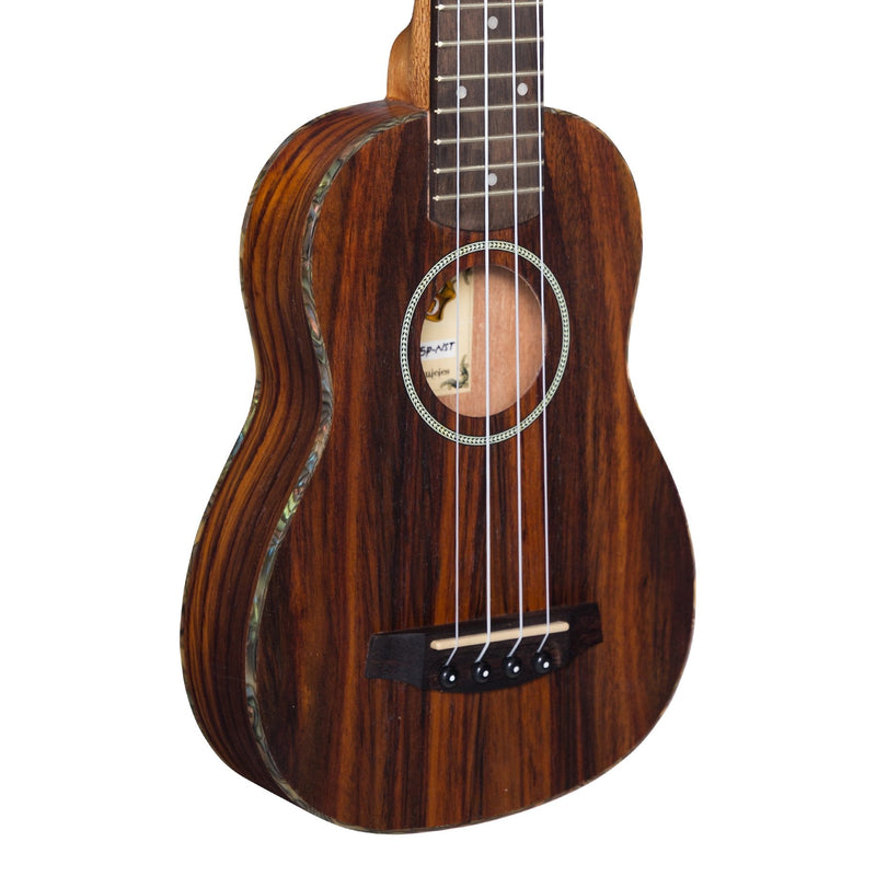 -Mojo 'T5 Series' All Rosewood Thinline Electric Soprano Ukulele (Natural Satin)-Living Music
