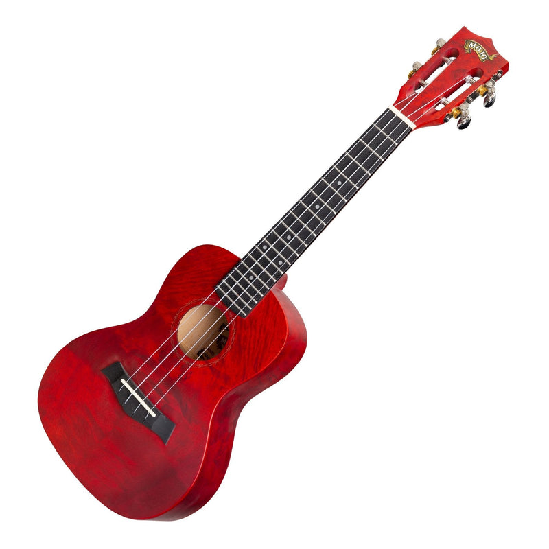 -Mojo 'Traditional Series' Quilted Maple Concert Ukulele with Gig Bag (Red)-Living Music