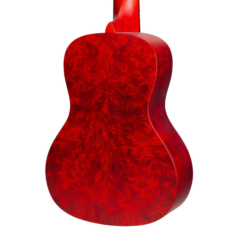 -Mojo 'Traditional Series' Quilted Maple Concert Ukulele with Gig Bag (Red)-Living Music